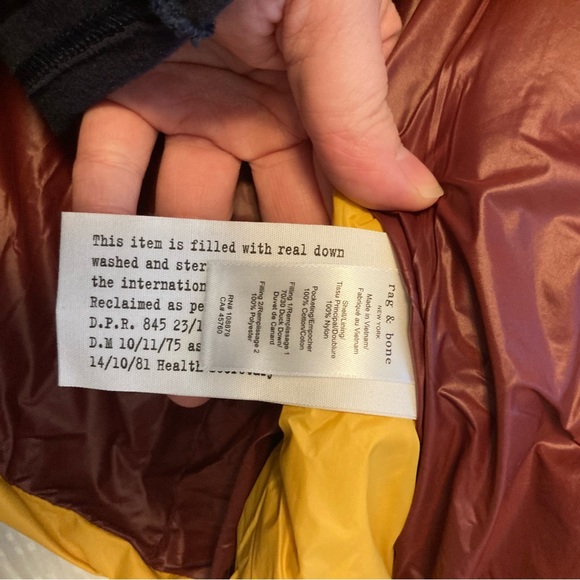 NWT Rag & Bone Joelle Ladies Down winter puffer Jacket Coat Medium M 70s Retro - Picture 14 of 14